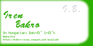 iren bakro business card